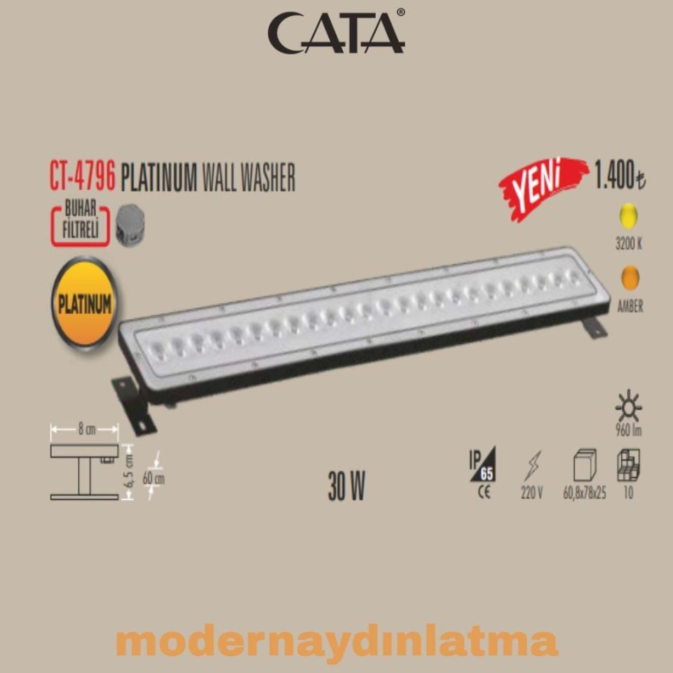 Cata CT-4796 Platinum 60 Cm Günışığı Wallwasher Duvar Aydınlatma