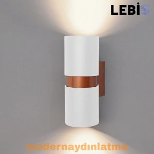 Lebis Beyaz Kasa Kıraç Gu10 Duylu Aplik Bakır Kuşaklı