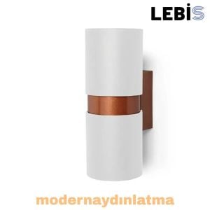 Lebis Beyaz Kasa Kıraç Gu10 Duylu Aplik Bakır Kuşaklı