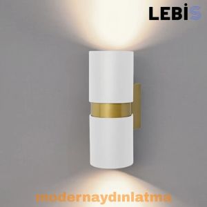 Lebis Beyaz Kasa Kıraç Gu10 Duylu Aplik Gold Kuşaklı