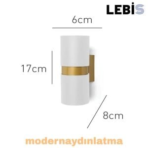 Lebis Beyaz Kasa Kıraç Gu10 Duylu Aplik Gold Kuşaklı