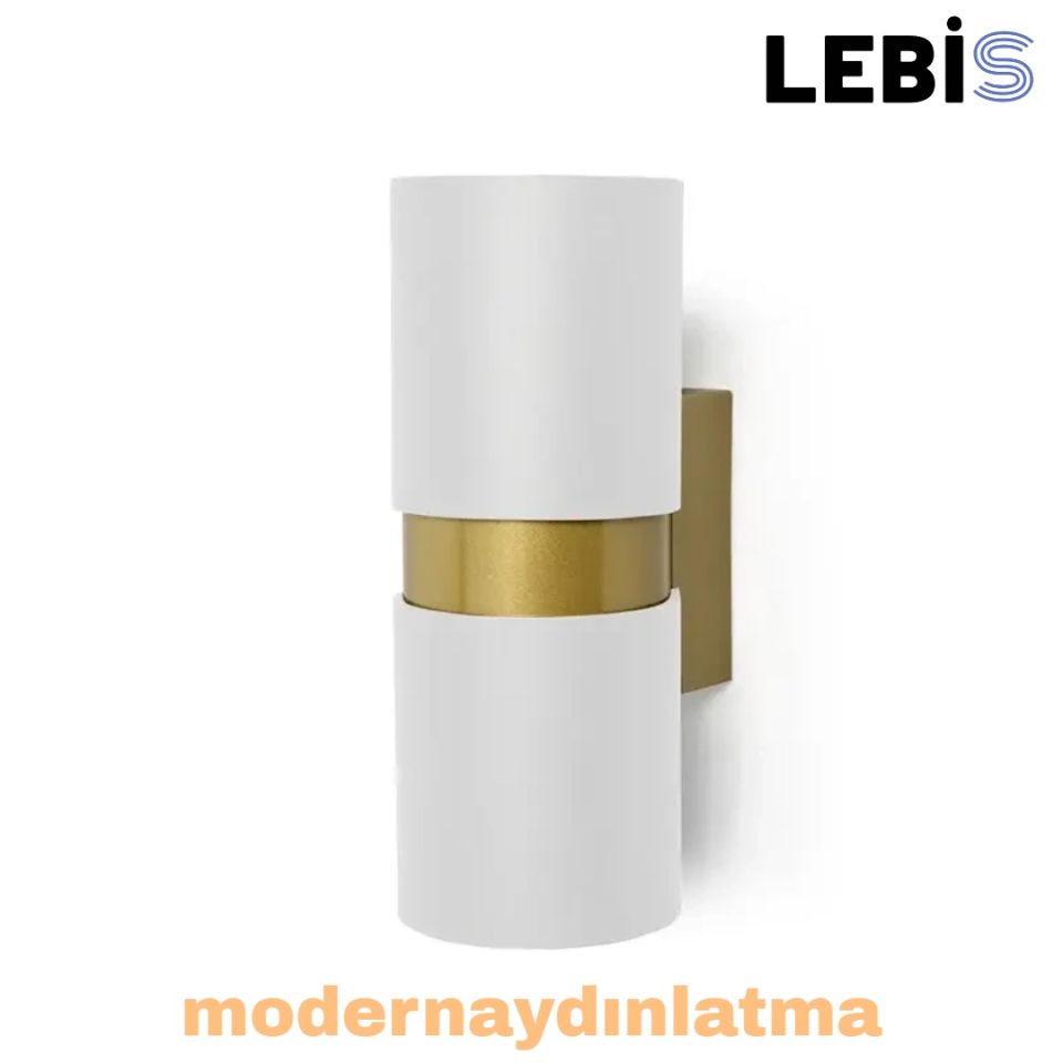 Lebis Beyaz Kasa Kıraç Gu10 Duylu Aplik Gold Kuşaklı