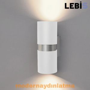 Lebis Beyaz Kasa Kıraç Gu10 Duylu Aplik Krom Kuşaklı