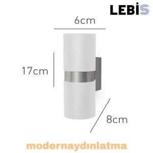 Lebis Beyaz Kasa Kıraç Gu10 Duylu Aplik Krom Kuşaklı