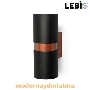 Lebis Siyah Kasa Kıraç Gu10 Duylu Aplik Bakır Kuşaklı