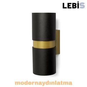 Lebis Siyah Kasa Kıraç Gu10 Duylu Aplik Gold Kuşaklı