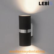 Lebis Siyah Kasa Kıraç Gu10 Duylu Aplik Krom Kuşaklı