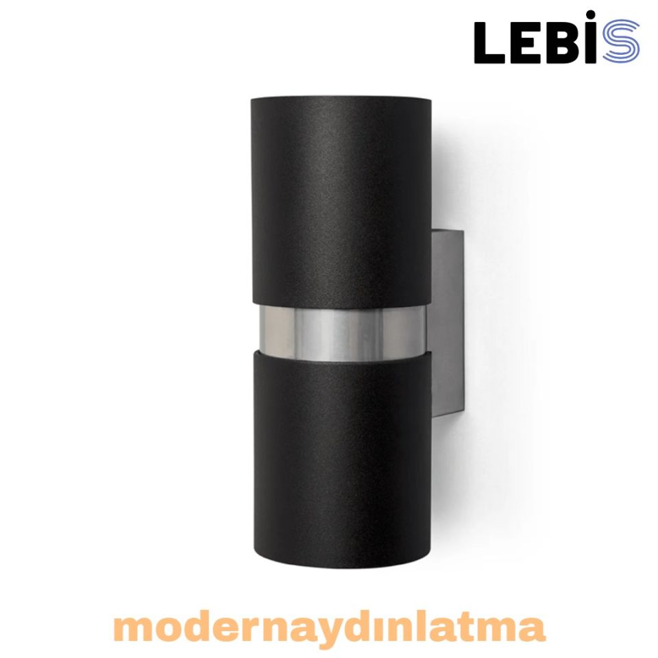 Lebis Siyah Kasa Kıraç Gu10 Duylu Aplik Krom Kuşaklı