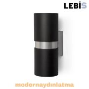 Lebis Siyah Kasa Kıraç Gu10 Duylu Aplik Krom Kuşaklı