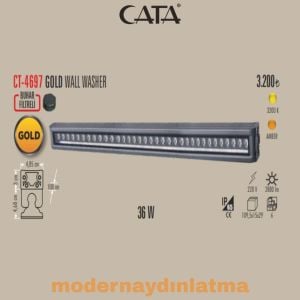 Cata CT-4697 100 Cm Amber Işık Gold Wallwasher Duvar Aydınlatma