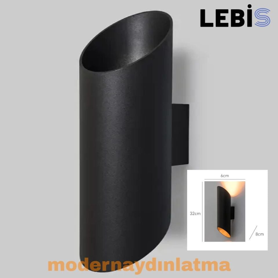 Lebis Siyah Kasa Yelken Dış Mekan Led Aplik Günışığı