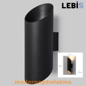 Lebis Siyah Kasa Yelken Dış Mekan Led Aplik Amber Işık