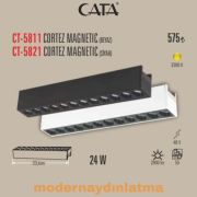 Cata CT-5821 24W Cortez Siyah Magnet Ray Spot Armatür