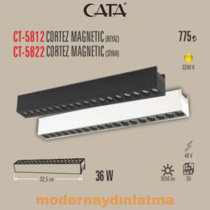 Cata CT-5822 36W Cortez Siyah Magnet Ray Spot Armatür