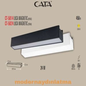 Cata CT-5814 24W Luca Beyaz Magnet Ray Spot Armatür