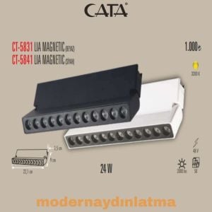 Cata CT-5831 24W Lia Beyaz Magnet Ray Spot Armatür