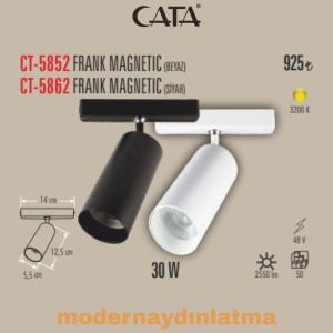 Cata CT-5852 30W Frank Beyaz Magnet Ray Spot Armatür