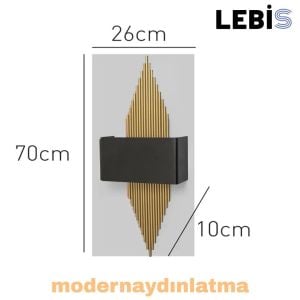 Lebis Gold Renk E14 Duylu Mızrak Aplik