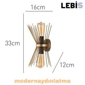 Lebis Gold Renk E27 Duylu Kirpi Aplik