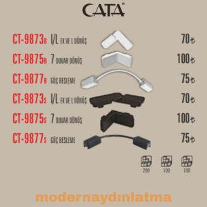 Cata CT-9873 Beyaz Magnet Ek ve L Dönüş Aparatı
