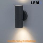 Lebis Antrasit Renk Gu10 Duylu Kaçkar Dış Mekan Aplik