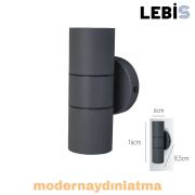 Lebis Antrasit Renk Gu10 Duylu Kaçkar Dış Mekan Aplik