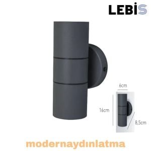 Lebis Antrasit Renk Gu10 Duylu Kaçkar Dış Mekan Aplik