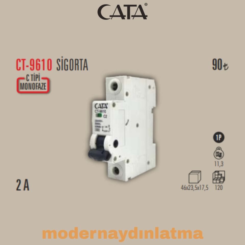 Cata CT-9610 2 Amper C Tipi Monofaze Sigorta