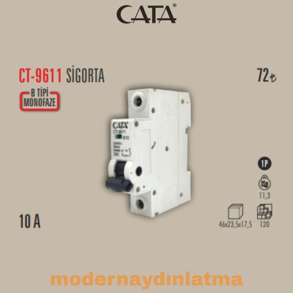 Cata CT-9611 10 Amper Monofaze Sigorta