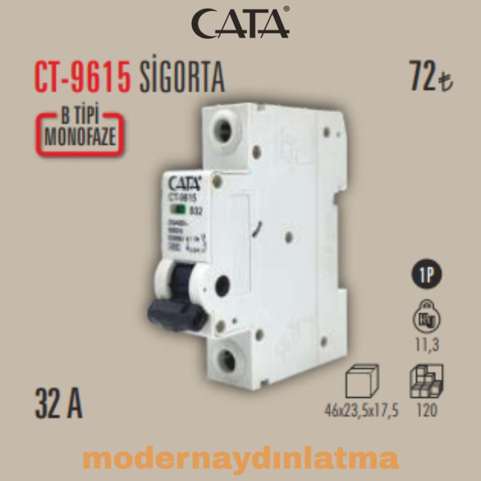 Cata CT-9615 32 Amper Monofaze Sigorta