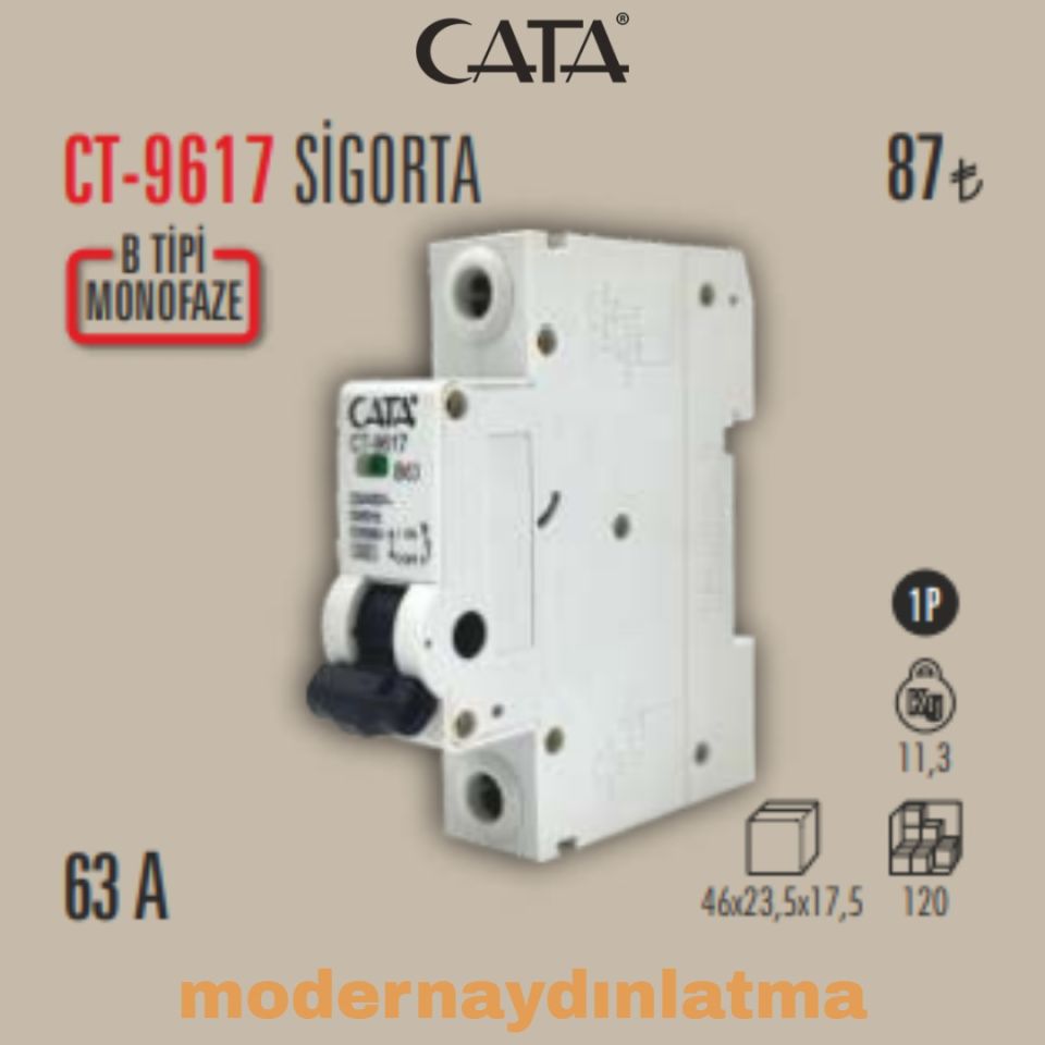 Cata CT-9617 63 Amper Monofaze Sigorta