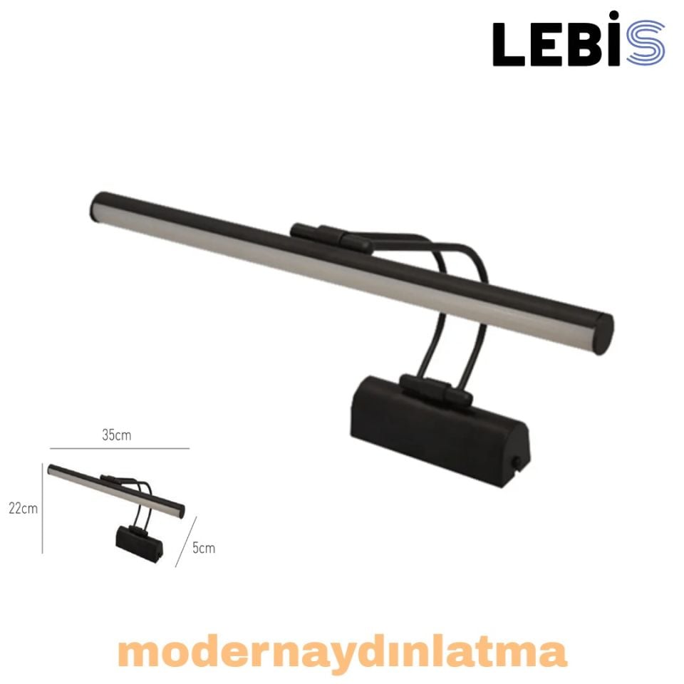 Lebis Siyah Renk Kuğu Led Tablo Aplik Günışığı