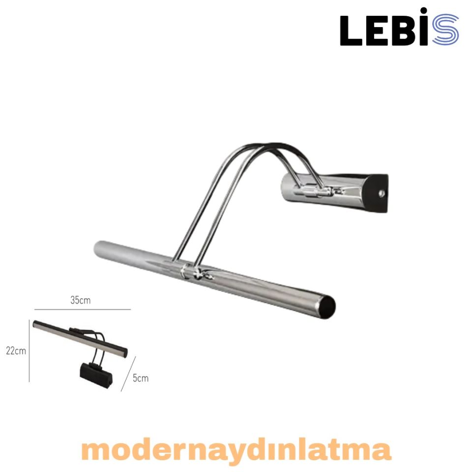 Lebis Krom Renk Kuğu Led Tablo Aplik Günışığı