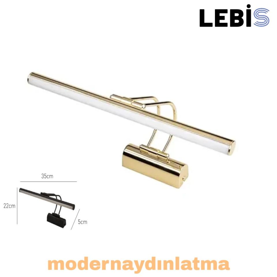 Lebis Gold Renk Kuğu Led Tablo Aplik Beyaz Işık