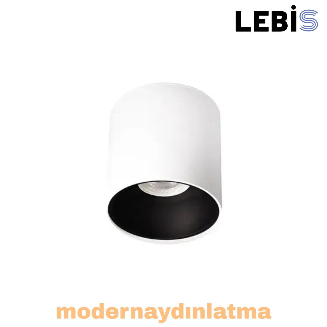 Lebis Beyaz-Siyah Renk Gu10 Duylu Yuvarlak Aplik