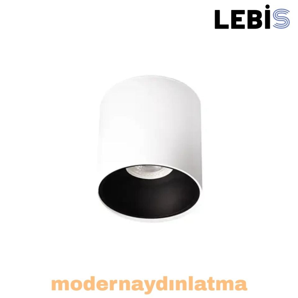 Lebis Beyaz-Siyah Renk Gu10 Duylu Yuvarlak Aplik