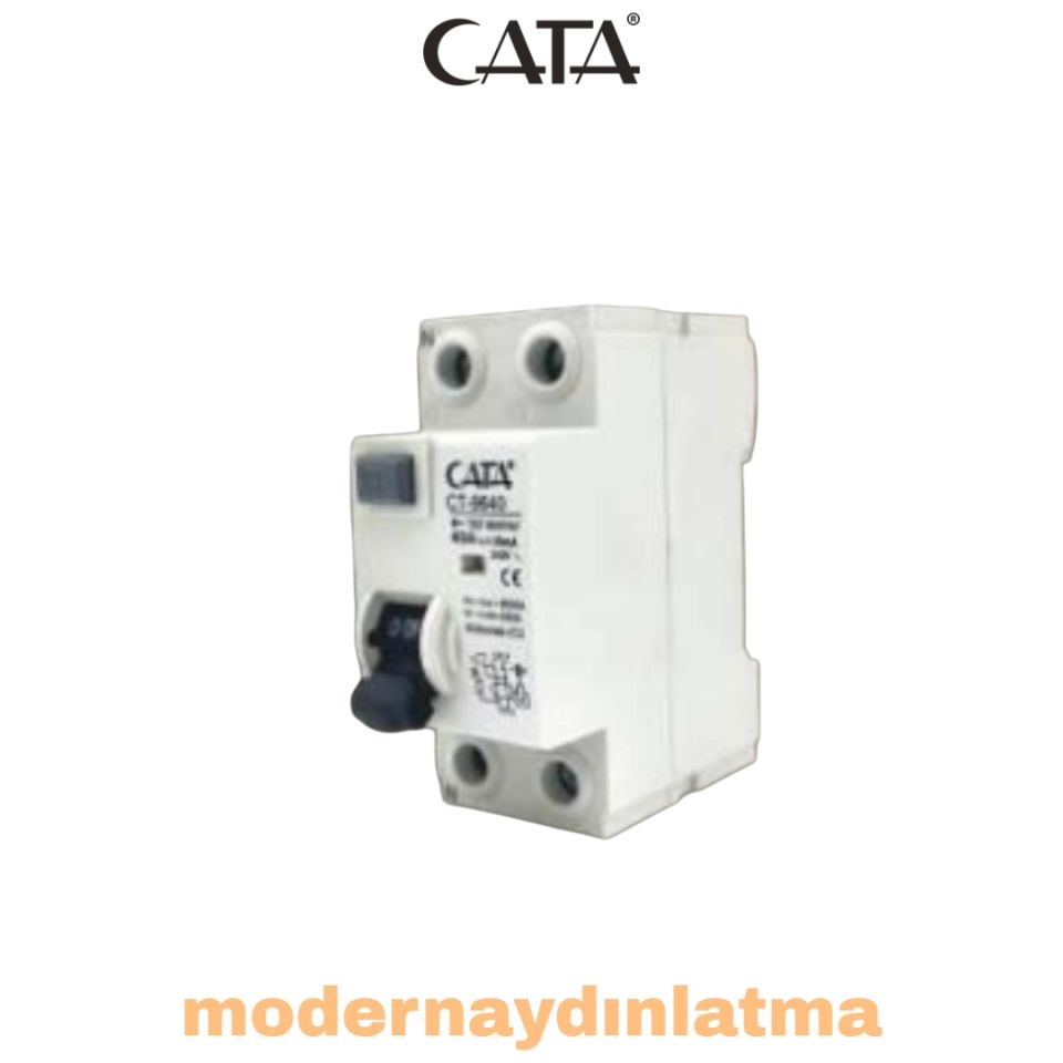Cata CT-9640 2x40A 30mA Monofaze Kaçak Akım Koruma Rolesi