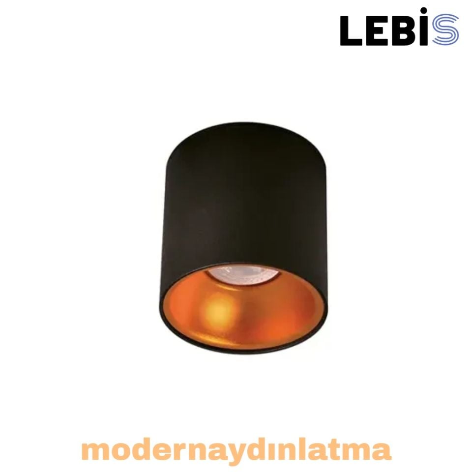 Lebis Siyah-Bakır Renk Gu10 Duylu Yuvarlak Aplik