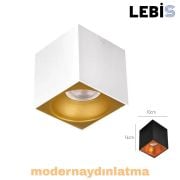 Lebis Beyaz-Gold Renk Gu10 Duylu Kare Tavan Armatür