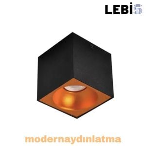 Lebis Siyah-Bakır Renk Gu10 Duylu Kare Tavan Armatür