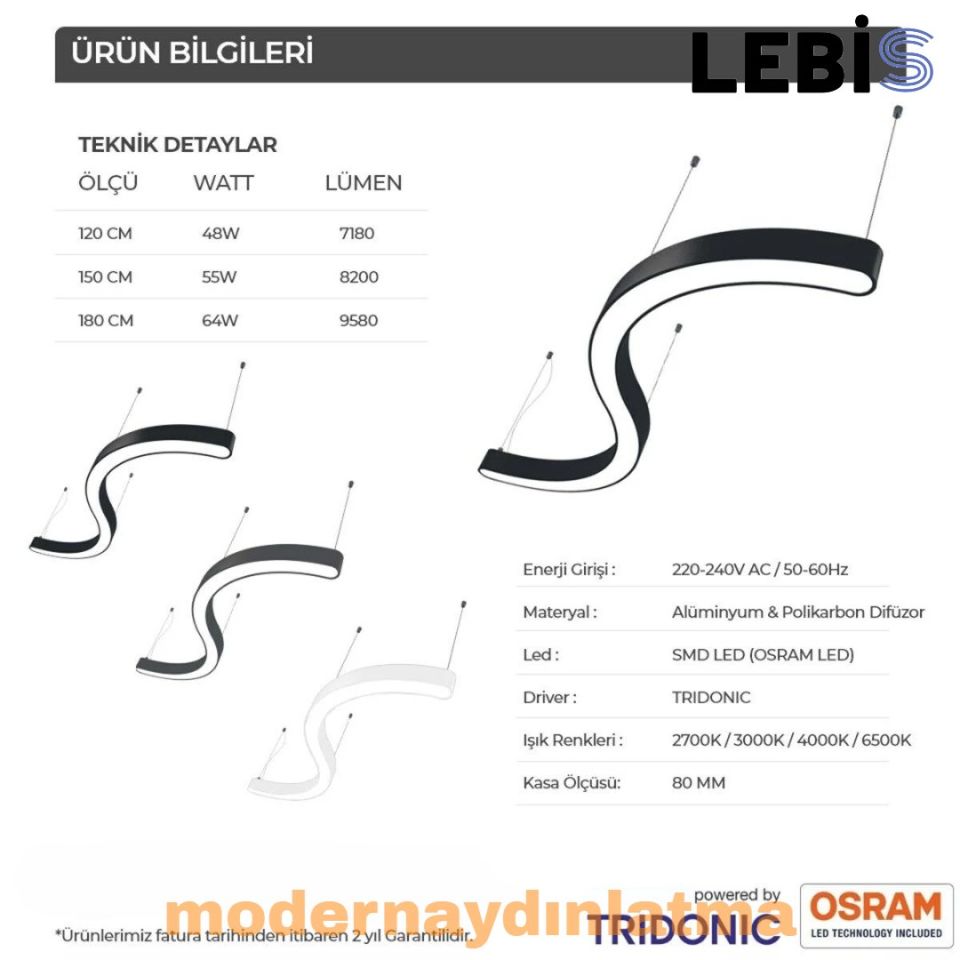 Lebis 120 Cm Osram Ledli Su Yolu Lineer Armatür