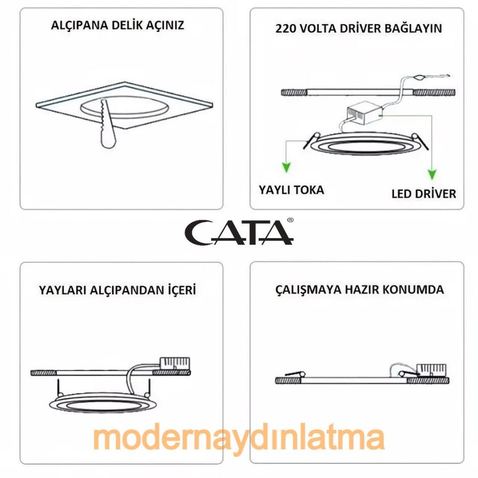 Cata CT-5145 6W Led Panel Spot Beyaz Işık