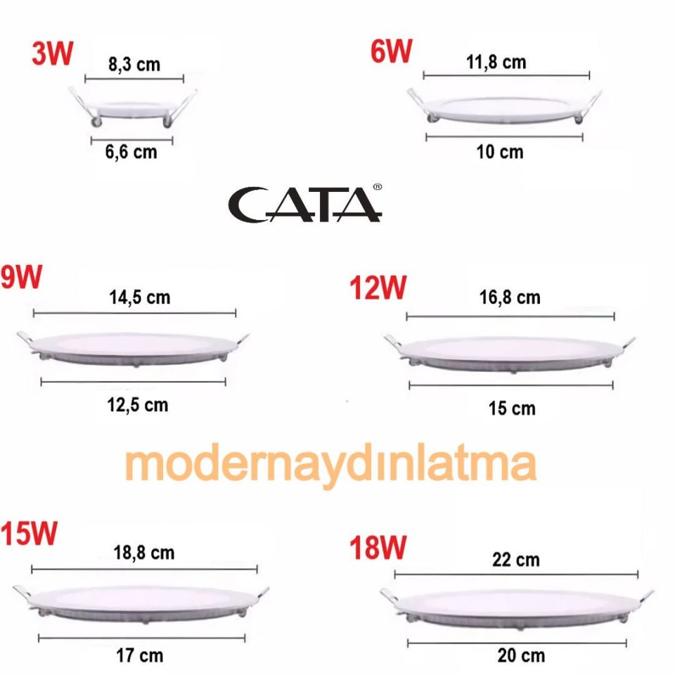 Cata CT-5145 6W Led Panel Spot Beyaz Işık