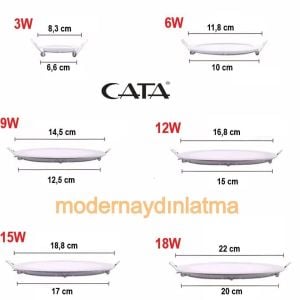 Cata CT-5147 12W Led Panel Spot Beyaz Işık