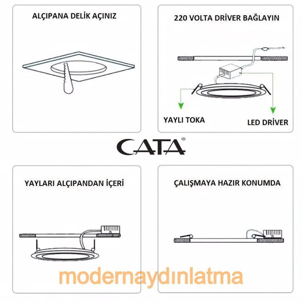 Cata CT-5145 6W Led Panel Spot Günışığı Işık