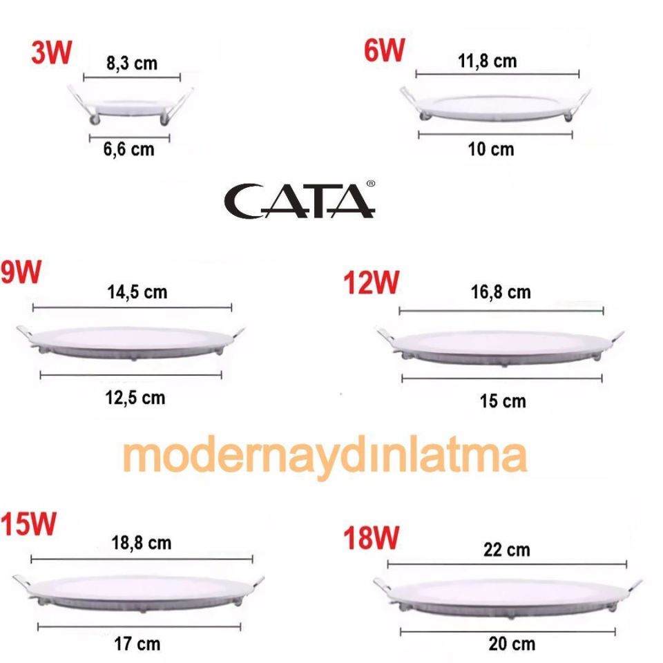 Cata CT-5146 9W Led Panel Spot Günışığı Işık