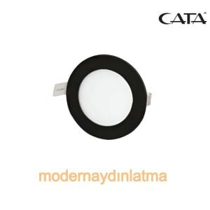 Cata CT-5125 6W Siyah Kasa Slim Led Panel Spot Beyaz Işık