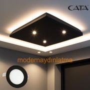 Cata CT-5125 6W Siyah Kasa Slim Led Panel Spot Günışığı Işık