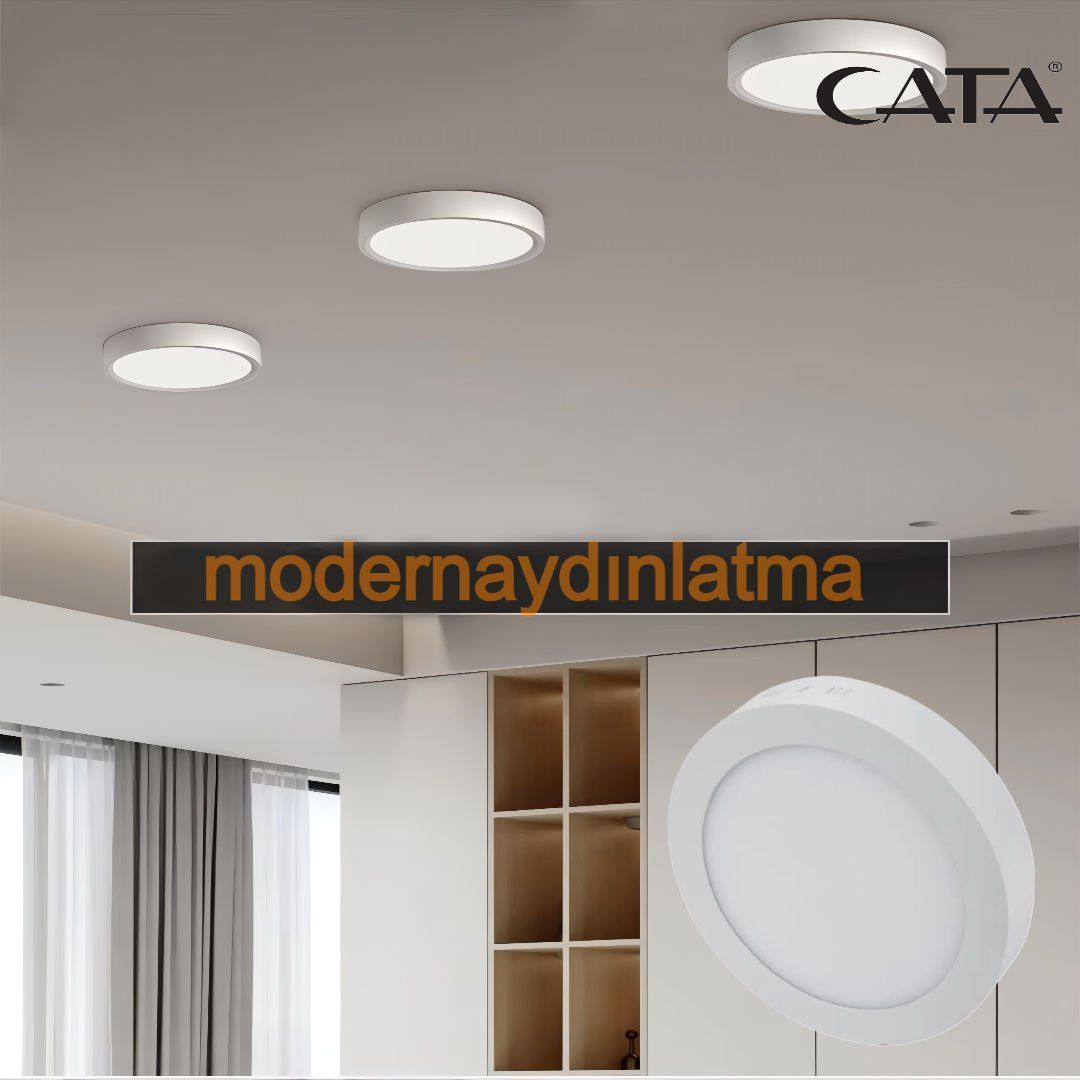 Cata CT-5233 18W Sıva Üstü Yuvarlak Led Panel Beyaz Işık