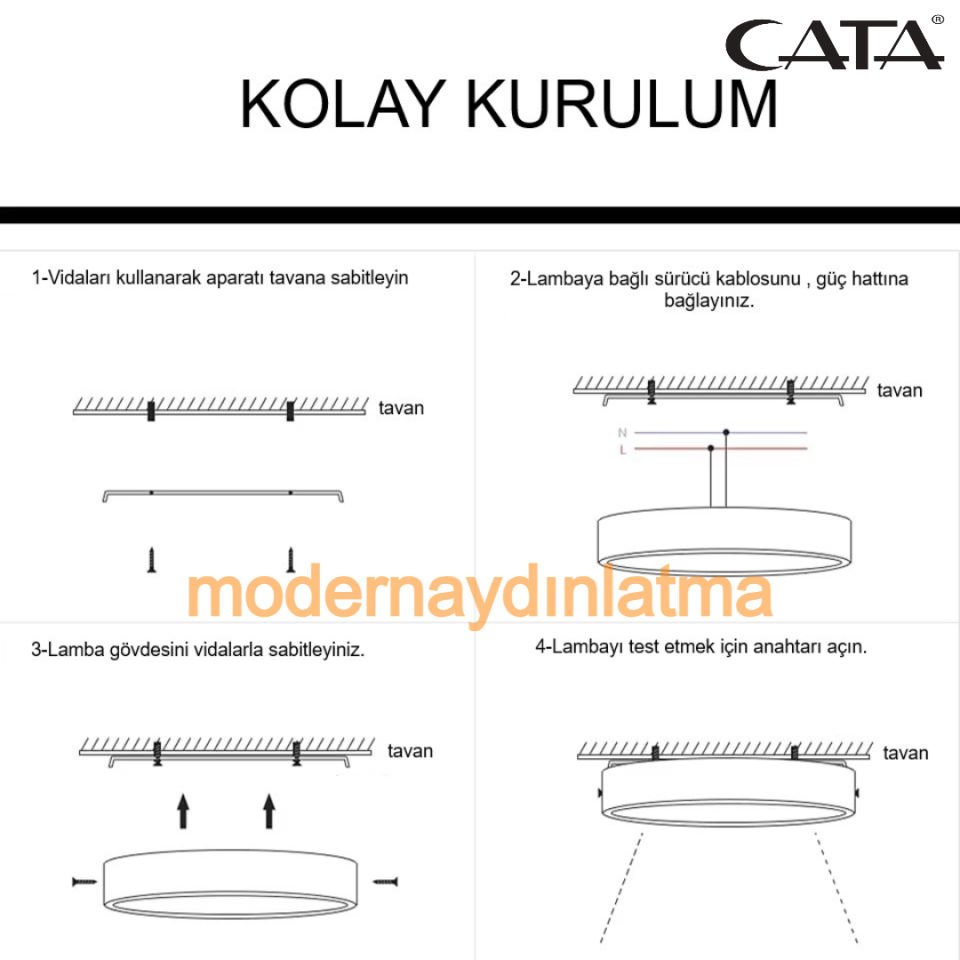 Cata CT-5233 18W Sıva Üstü Yuvarlak Led Panel Günışığı